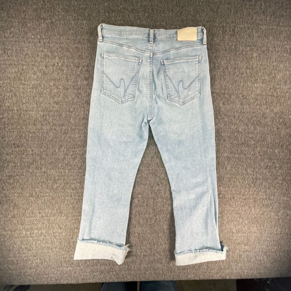 Citizens of Humanity Light Wash Raw Hem Jeans 29 High Rise Straight Crop Y2K - Picture 12 of 15